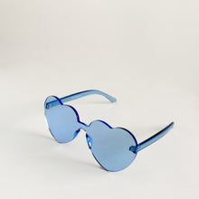 Load image into Gallery viewer, Blue Heart-shaped Rimless Blocky Sunglasses